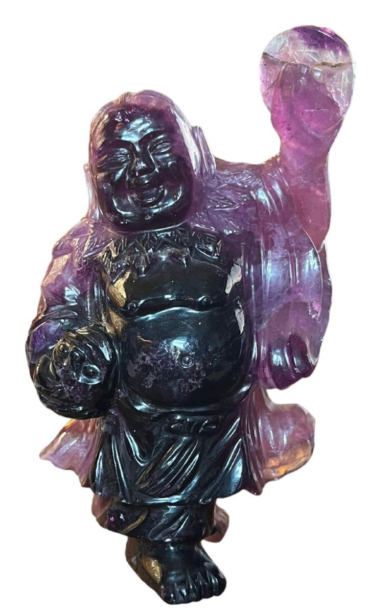 Statuette “bouddha”, Améthyste, Art D’asie, XXème Siècle