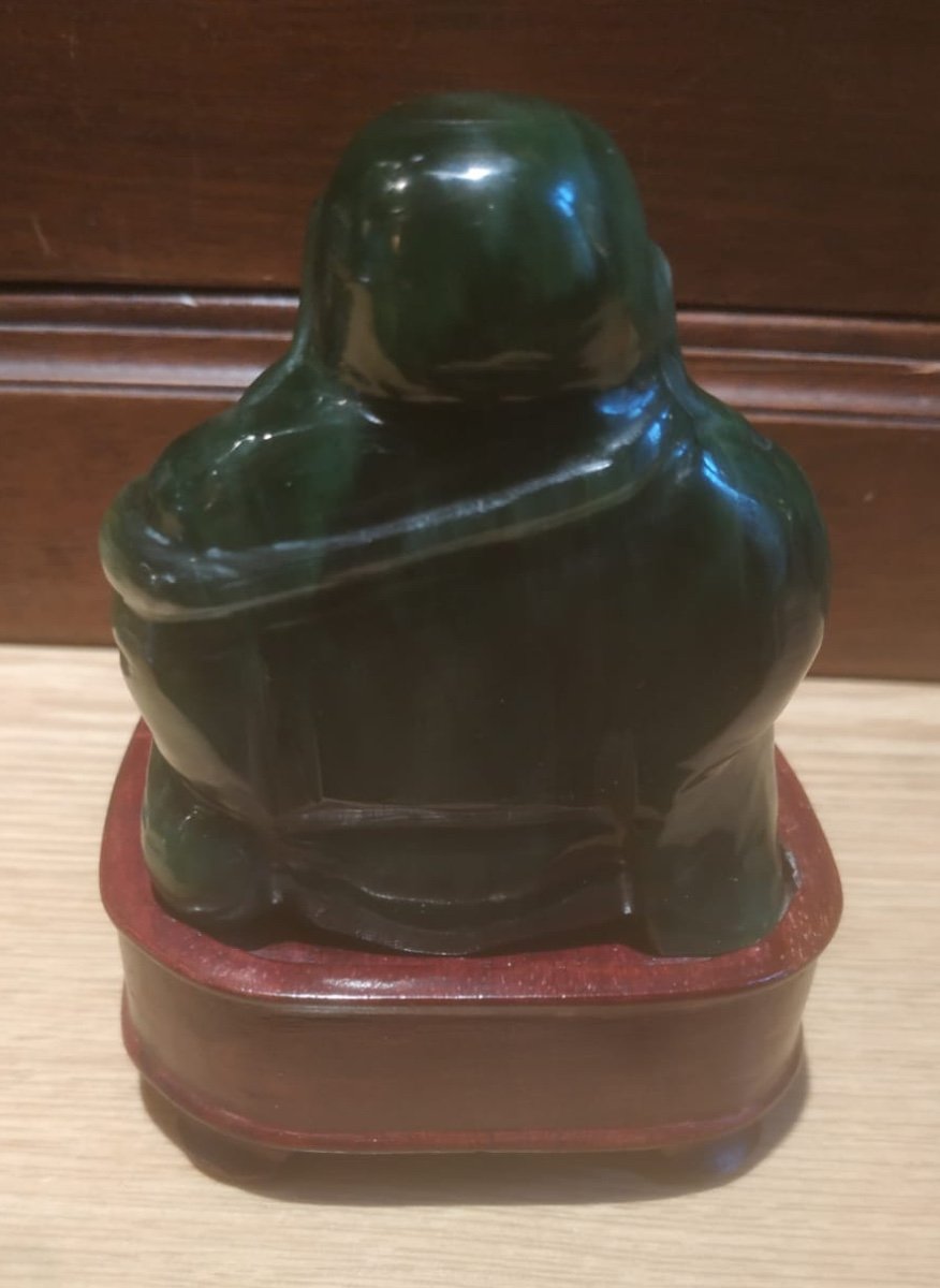 Statuette, In Jade, "buddha", Asian Art, 20th Century.-photo-4