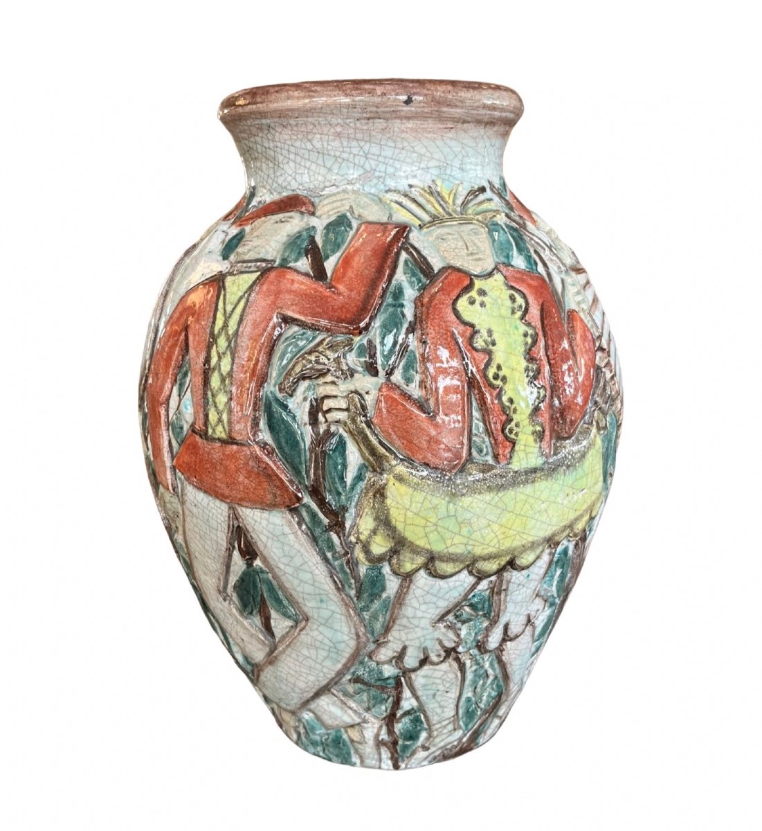 Edouard Cazaux ((1889-1974) Ovoid Earthenware Vase