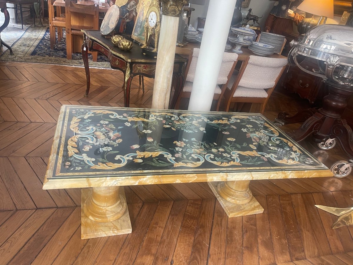 Marble And Scagliola Table, Italy