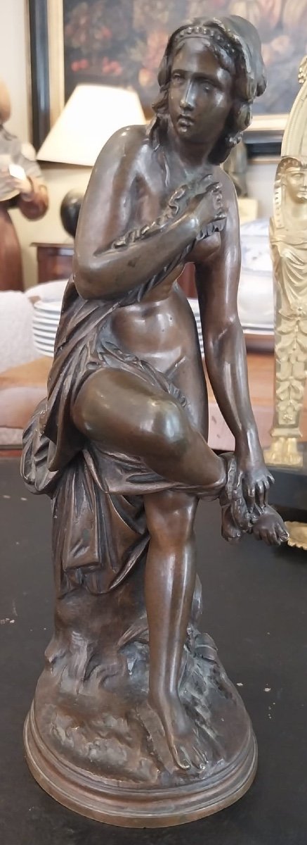 Albert-ernest Carrier Belleuse (1824-1887), Bronze, Bather, 19th-photo-4