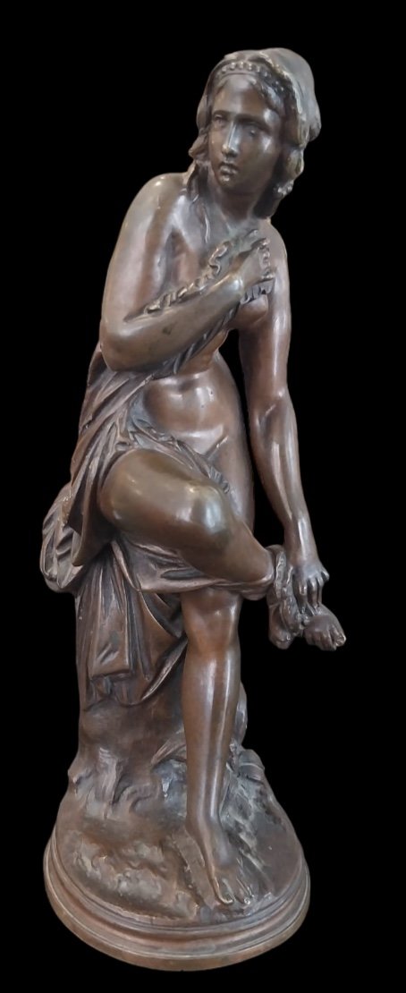 Albert-ernest Carrier Belleuse (1824-1887), Bronze, Bather, 19th