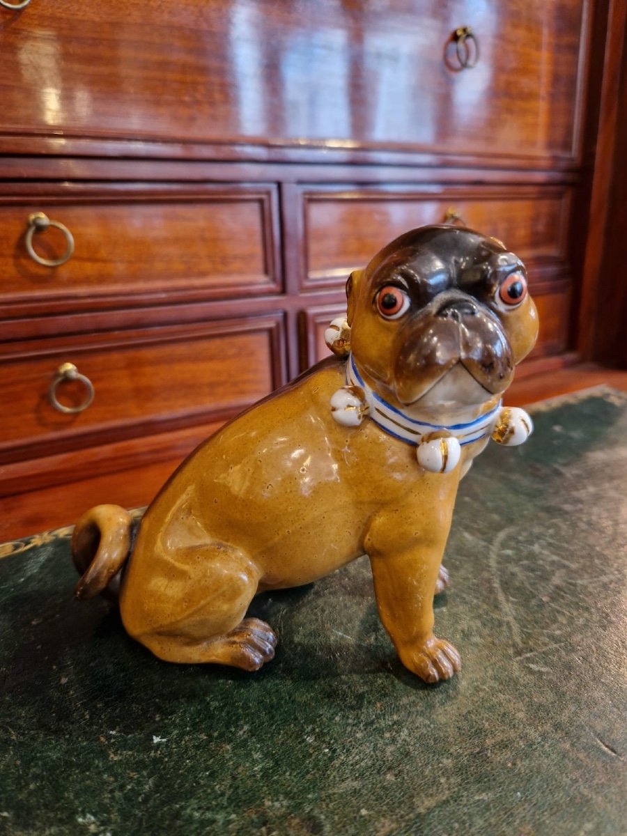 Male Pug In Paris Porcelain