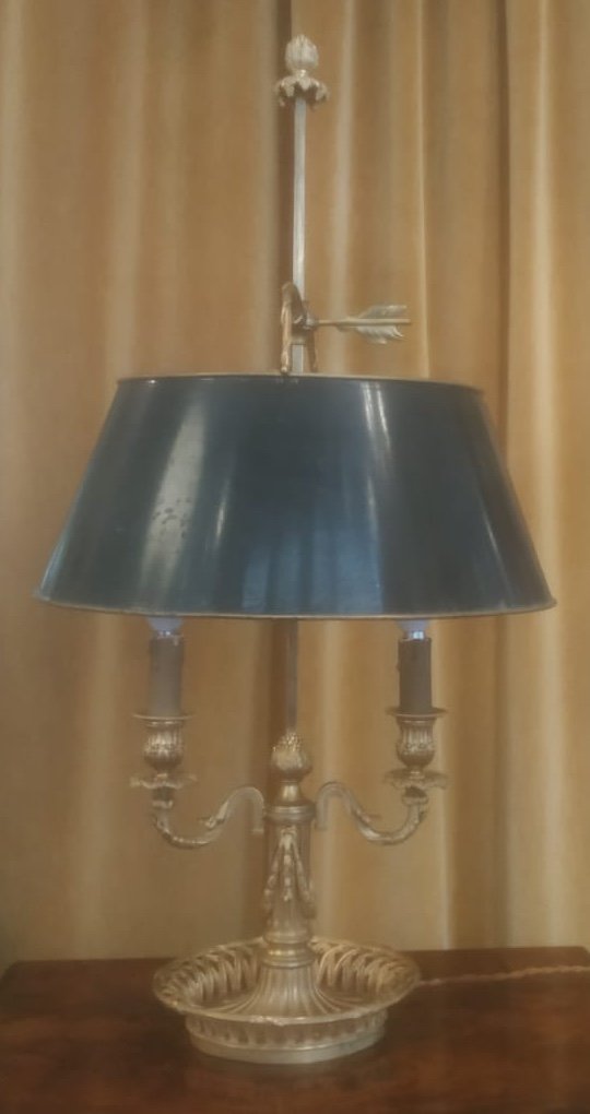 Lampe Bouillotte En Bronze, De Style Louis XVI, D’époque XXème