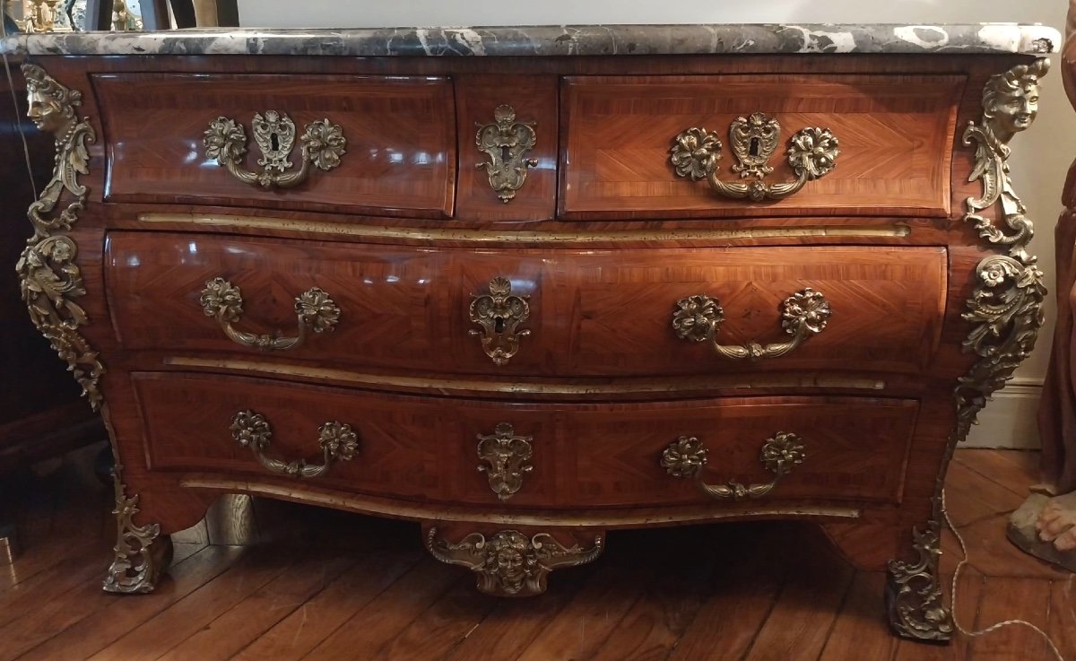 Tombeau Chest Of Drawers Stamped François Fleury, 18th Century-photo-3