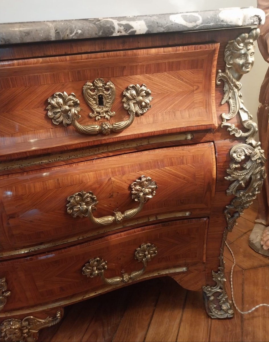 Tombeau Chest Of Drawers Stamped François Fleury, 18th Century-photo-3