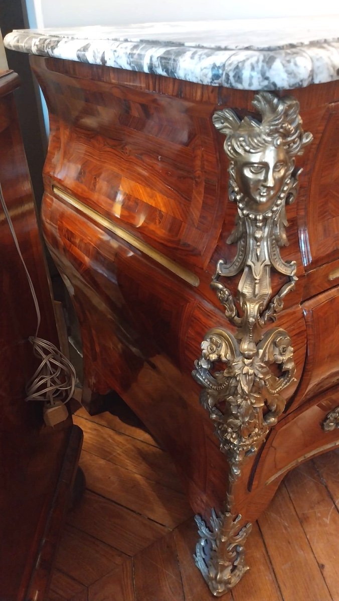 Commode Tombeau Estampillée François Fleury, D’époque XVIIIe-photo-8