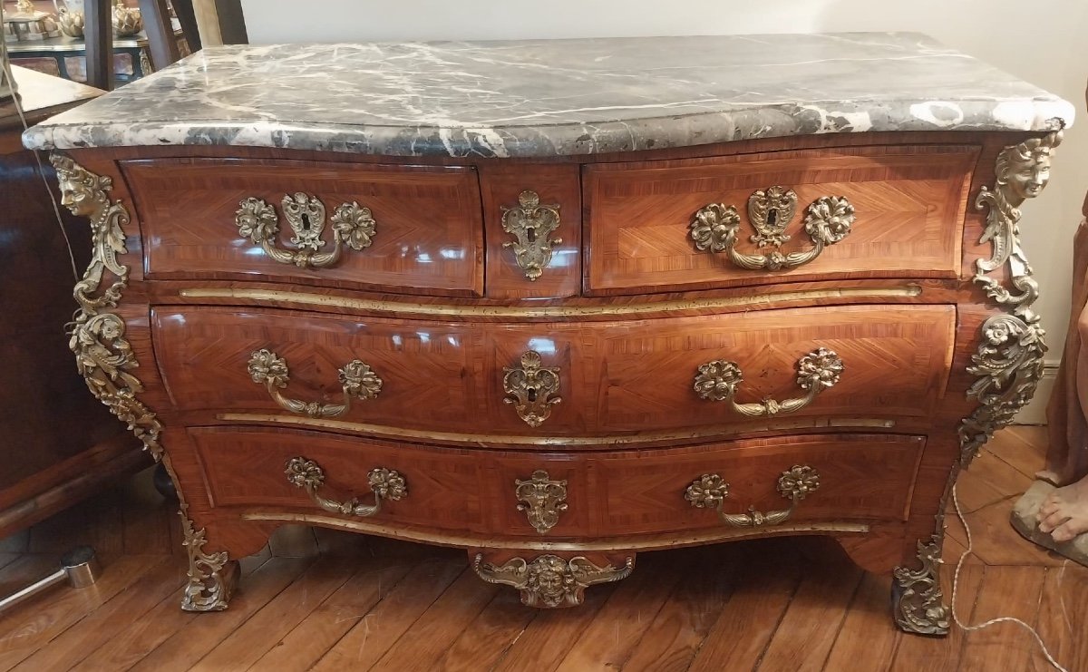 Commode Tombeau Estampillée François Fleury, D’époque XVIIIe