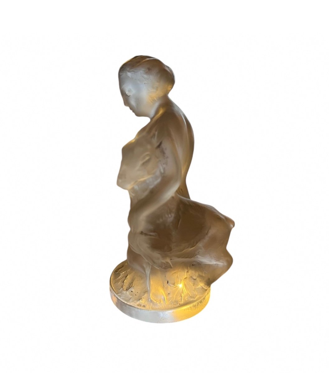 Lalique France, Statuette Diane And Fawn, Paperweight-photo-3