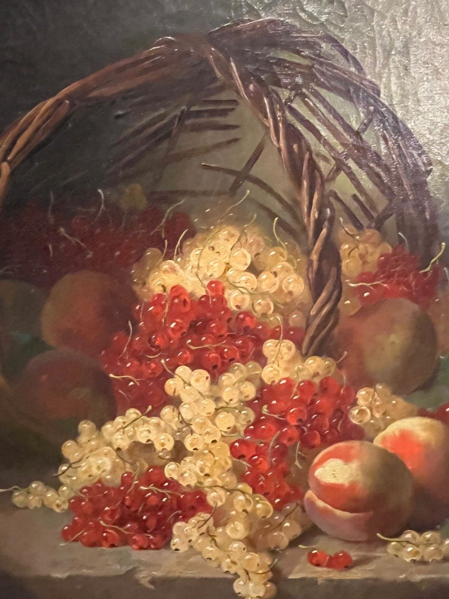 Alfred Arthur Brunel De Neuville ( 1852 – 1941), Huile Sur Toile, Corbeille De Fruits Renversée-photo-4