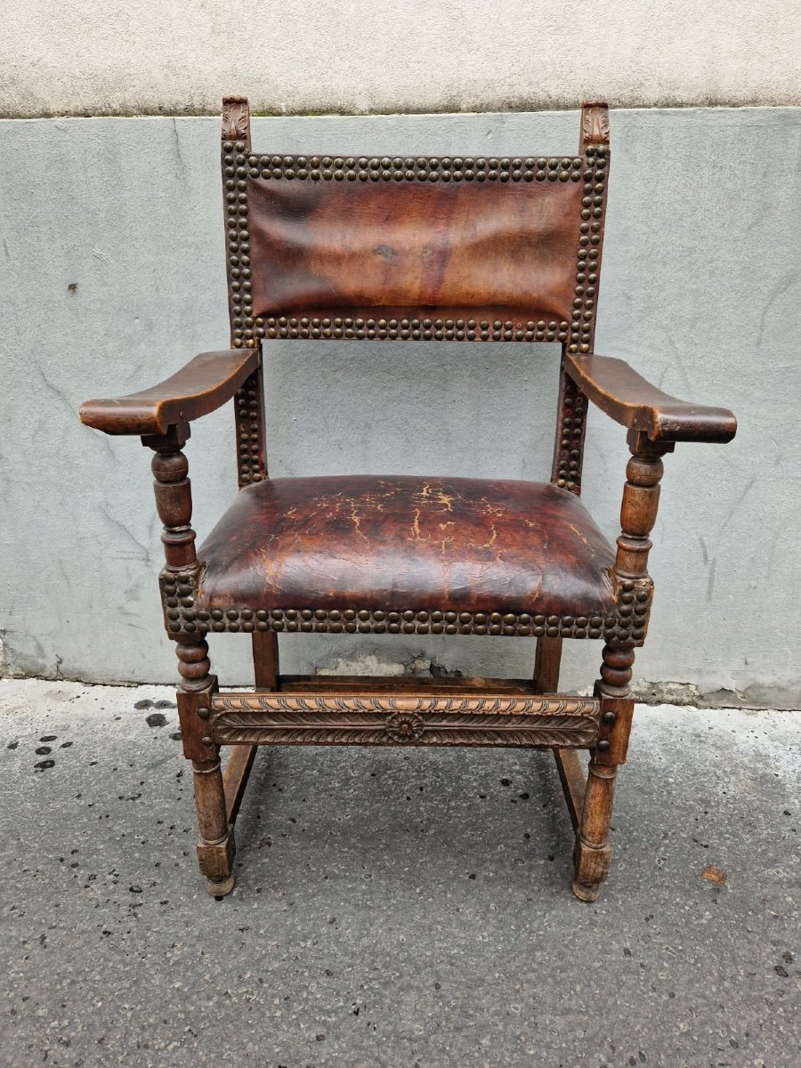 Pair Of Louis XIII Period Armchairs-photo-3