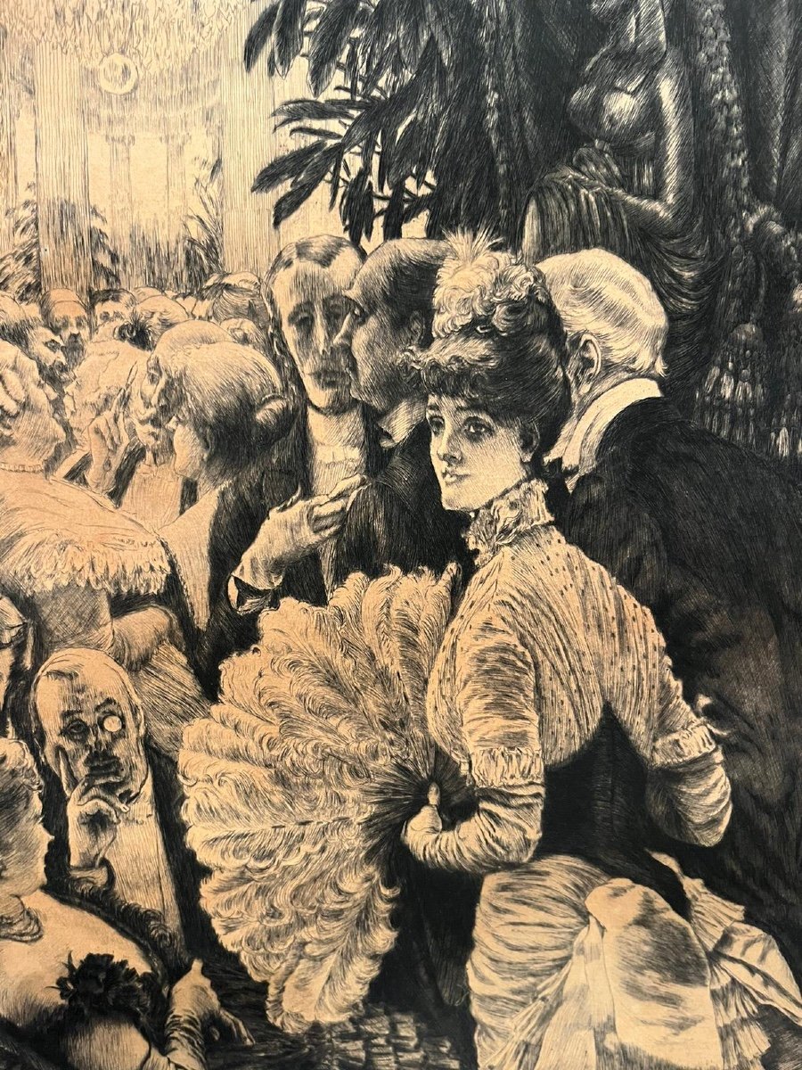 James Tissot (1836-1902), The Ambitious, Etching, Circa 1883-photo-4