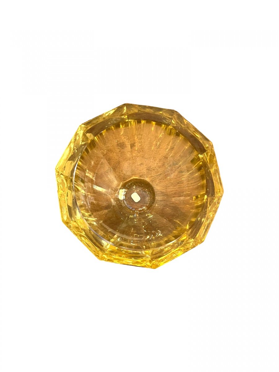 Daum Nancy France, Yellow Crystal Vase-photo-2