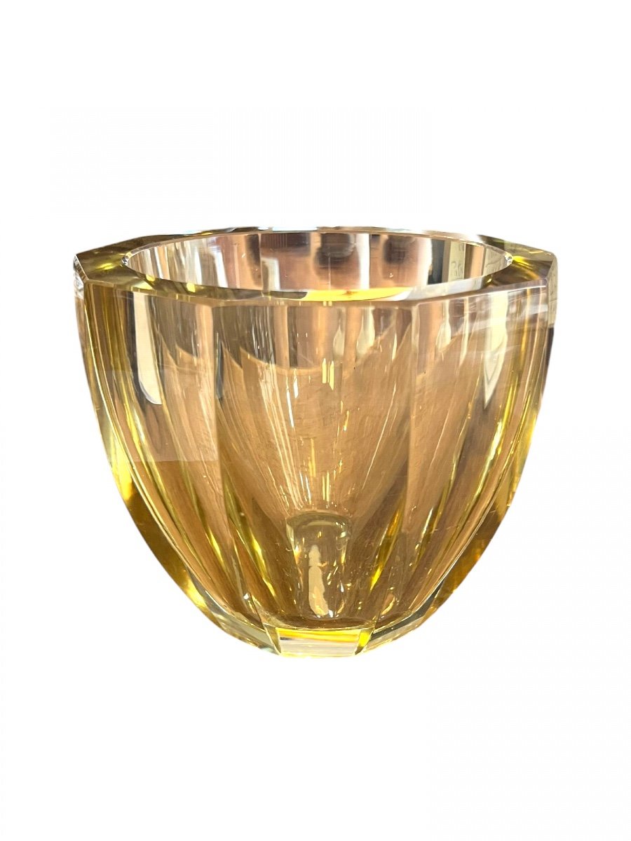 Daum Nancy France, Yellow Crystal Vase