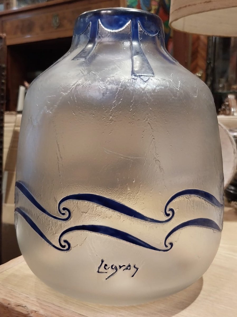 François-théodore Legras (1839-1916), Art Deco Vase, 20th Century -photo-4