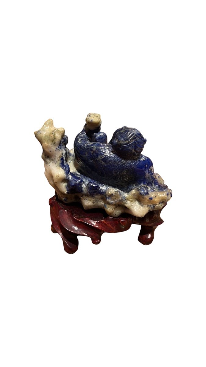 Statuette en Lapis-lazulis, Chine, Fin XIXe-photo-2