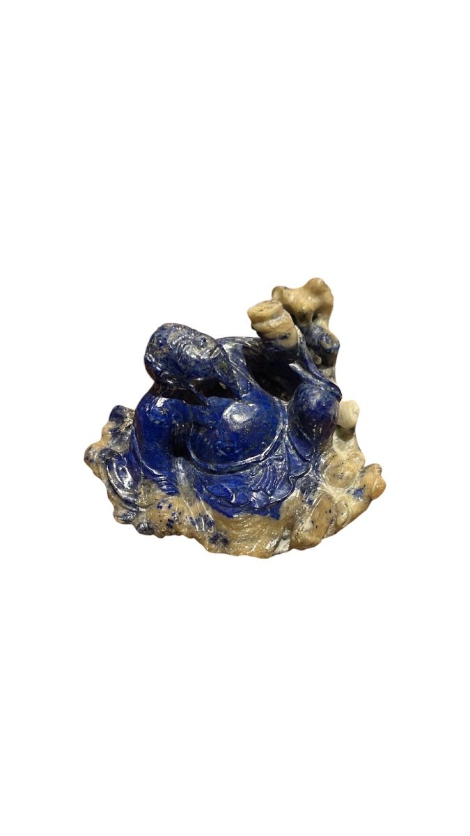 Statuette en Lapis-lazulis, Chine, Fin XIXe-photo-1