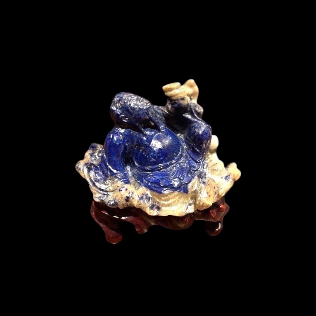 Statuette en Lapis-lazulis, Chine, Fin XIXe