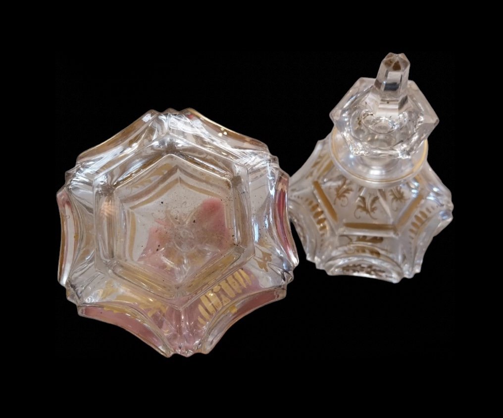 Pair Of Crystal Perfume Bottles, Napoleon III, 19th Century. -photo-1