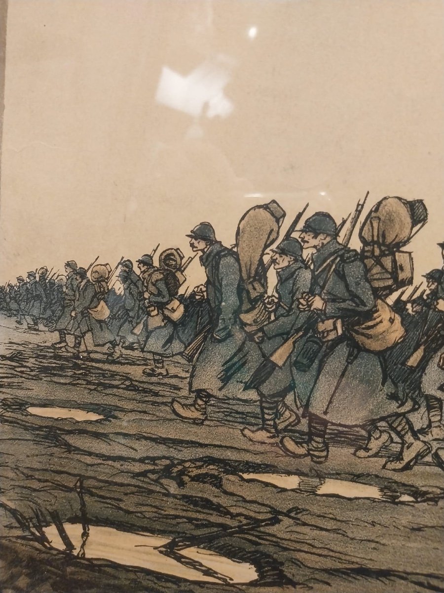 Sem (1859-1934), Lithographie Militaire En Couleur, XXe-photo-6