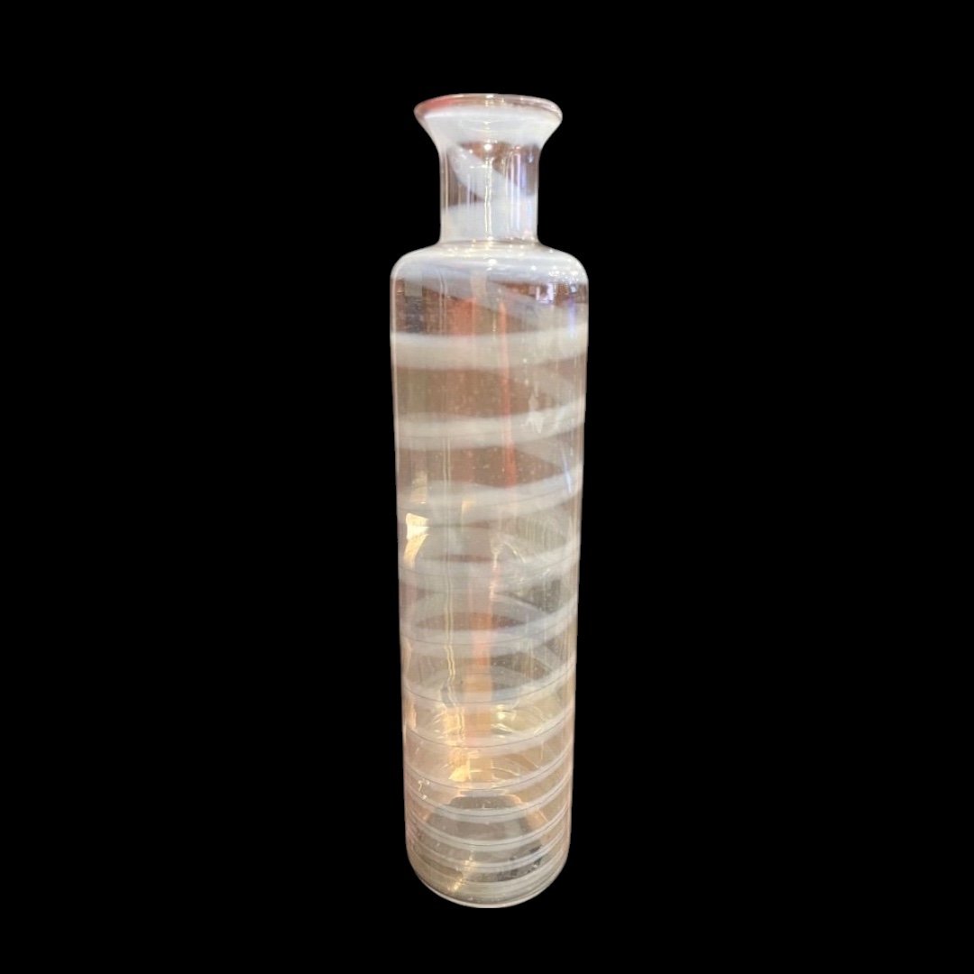 Murano Glass Carafe With White Spirals, 1950s-1960s