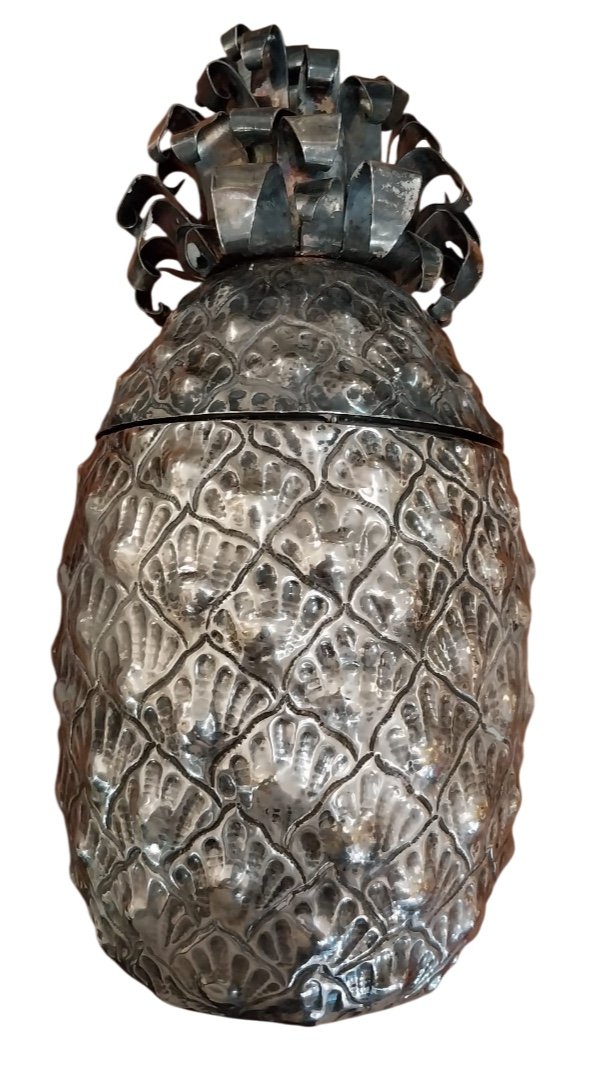 Silver Plated Pineapple Ice Bucket, 20th Century-photo-3