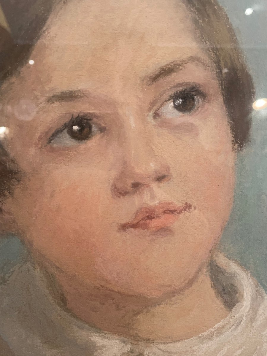 Pastel Representing A Young Girl, By Andrée Limousin-balas (1886-1981)-photo-4