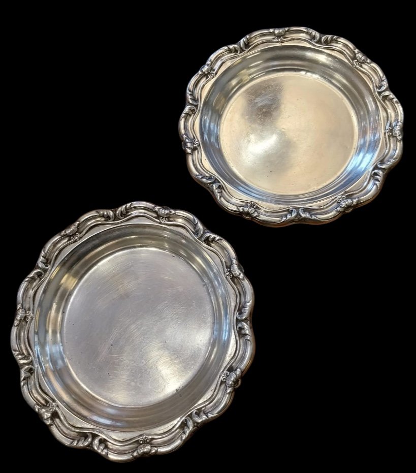 Louis Barteling, Pair Of Solid Silver Bottle Coasters, 20th Century