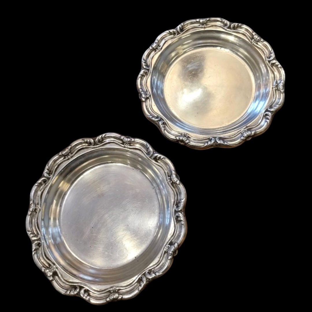 Louis Barteling, Pair Of Solid Silver Bottle Coasters, 20th Century