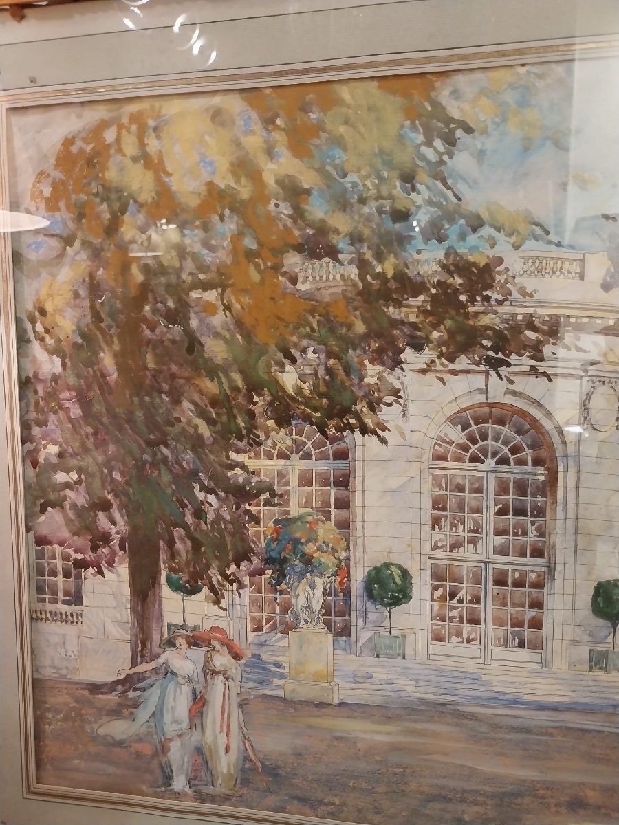 Guillaume Tronchet (1868-1969), Pavillon De La France à Dresde 1911, Gouache sur panneau.-photo-3