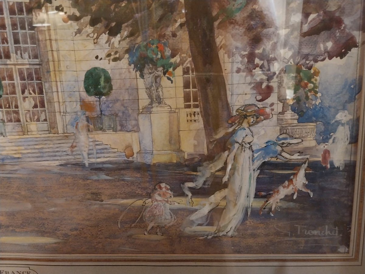 Guillaume Tronchet (1868-1969), Pavillon De La France à Dresde 1911, Gouache sur panneau.-photo-5