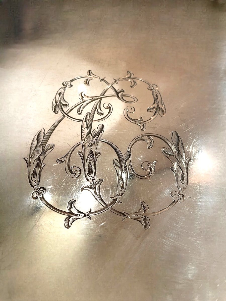 Louis XV Style Solid Silver Tray-photo-3