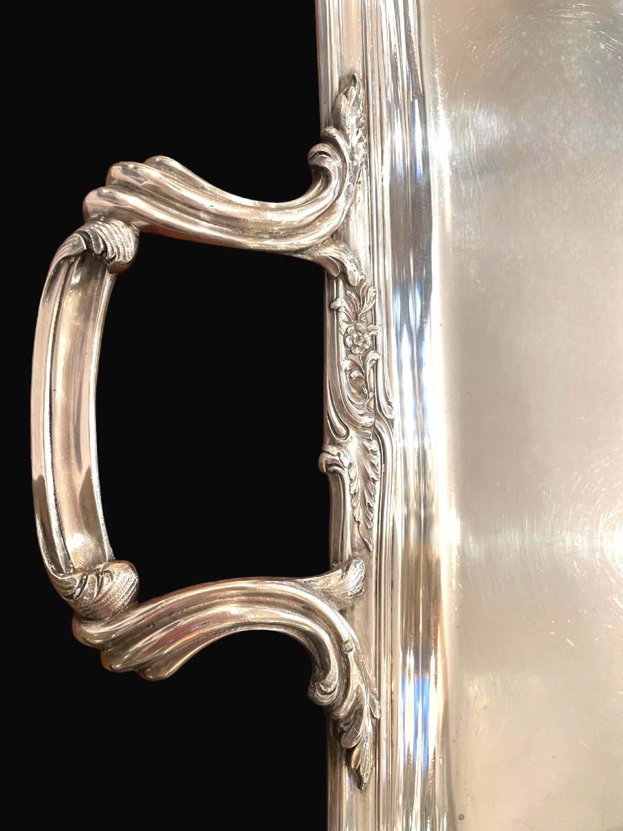 Louis XV Style Solid Silver Tray-photo-1