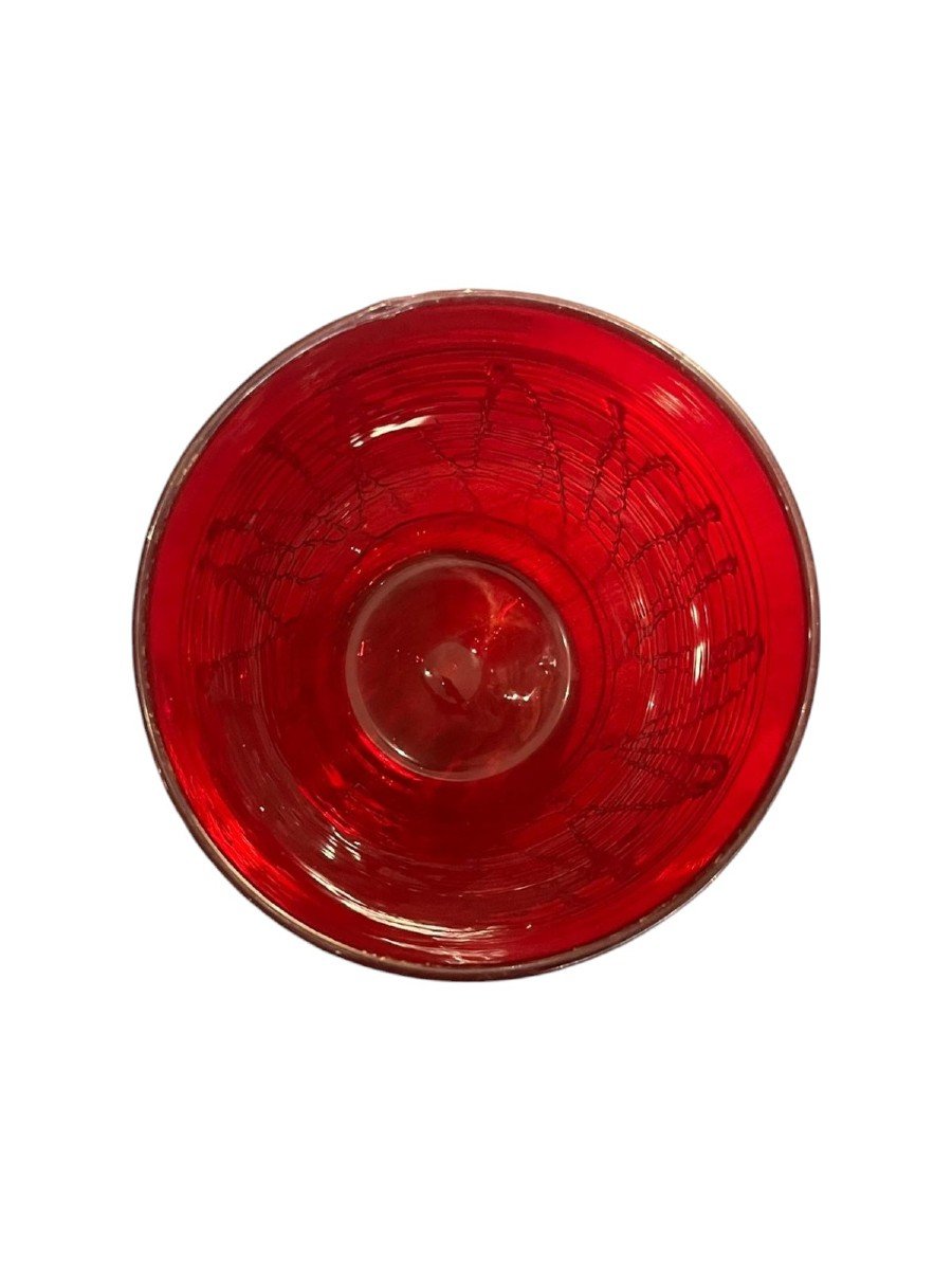 Red Glass Vase, Italy, 1960s-photo-2