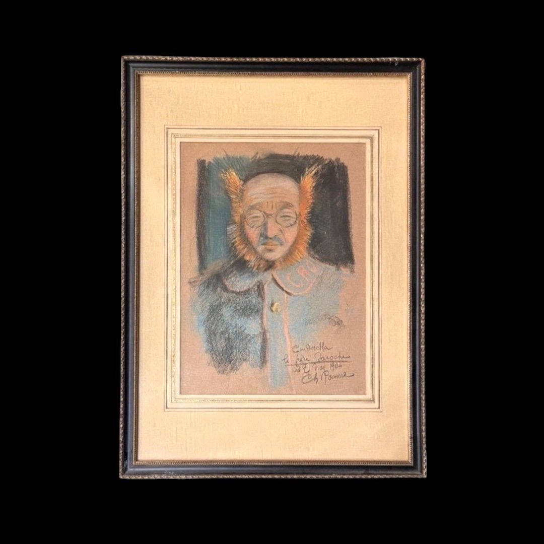 Charles Roussel (1861-1936) Portrait, Pastel Drawing, 1906