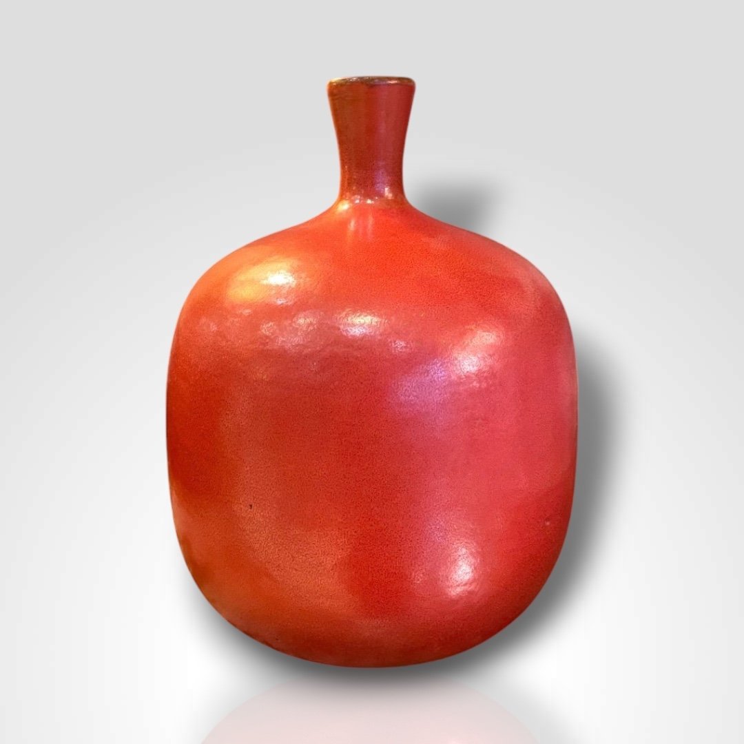 Red Ceramic Vase