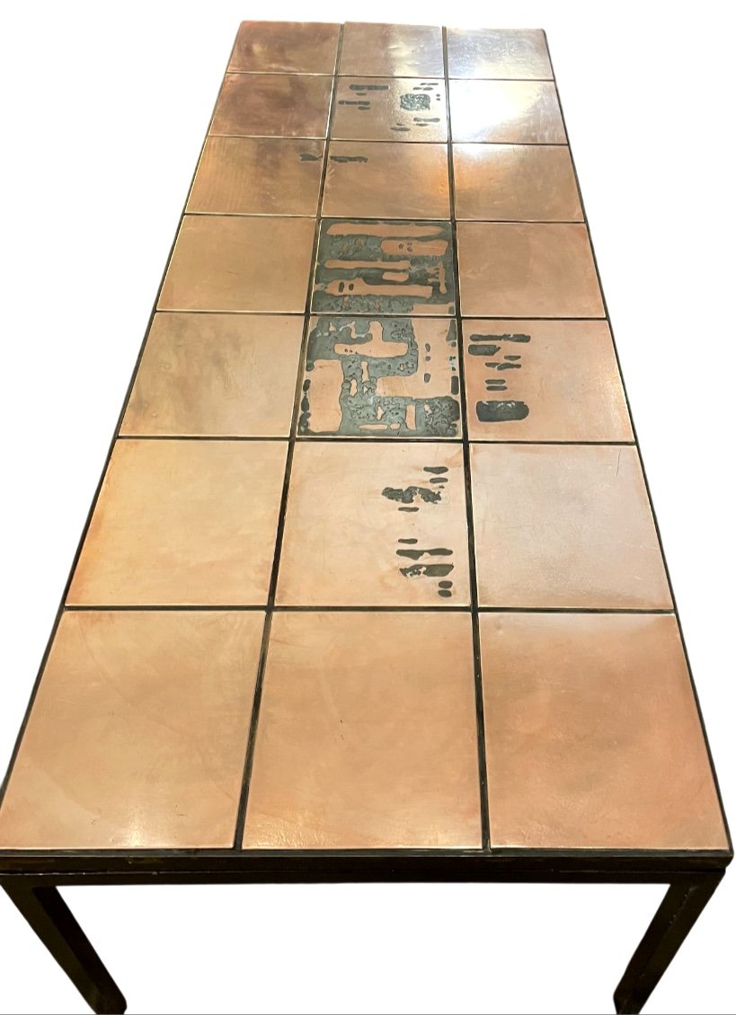 Copper And Metal Coffee Table, 70s -photo-3