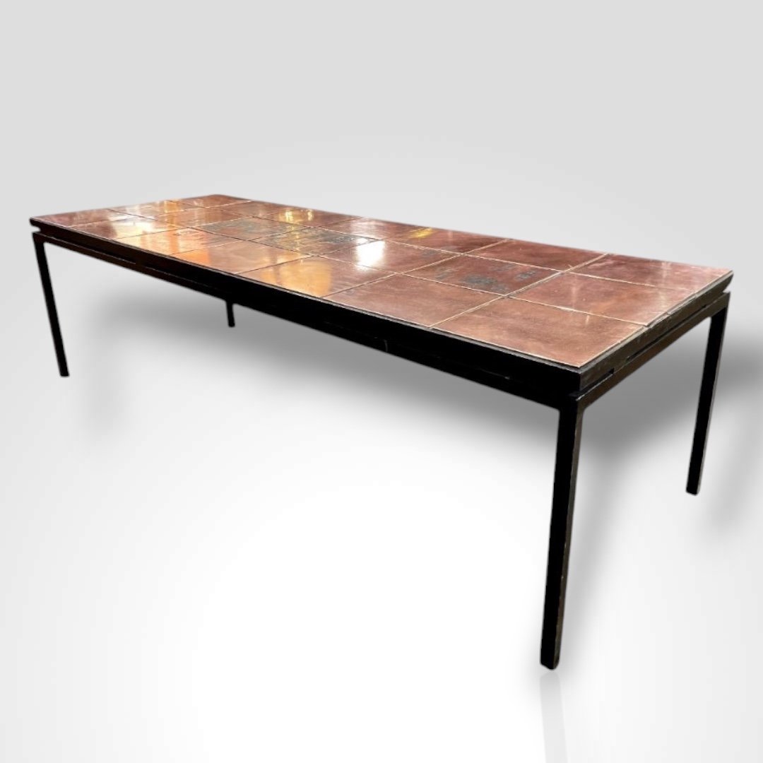 Copper And Metal Coffee Table, 70s 