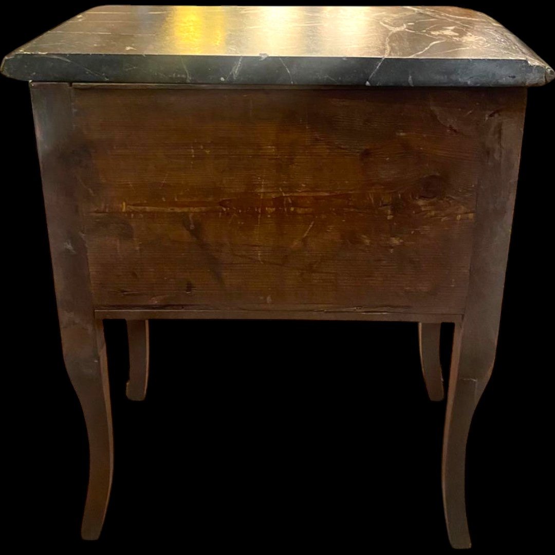 Master's Chest Of Drawers With Its Transitional Style Marble, 19th Century-photo-3