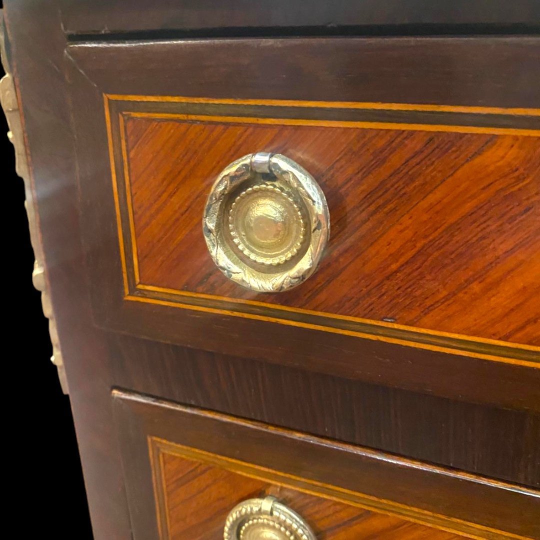 Master's Chest Of Drawers With Its Transitional Style Marble, 19th Century-photo-1