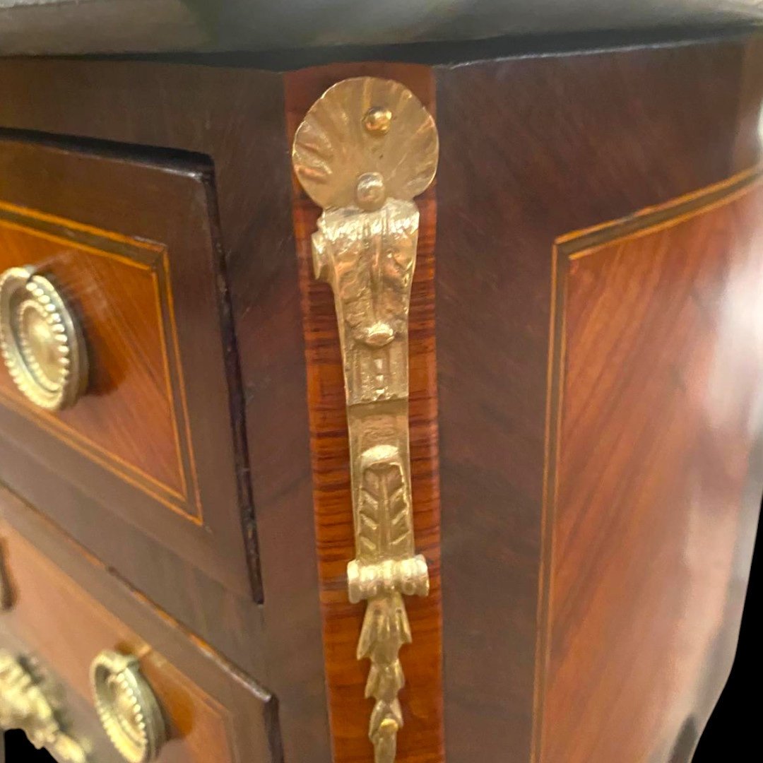 Master's Chest Of Drawers With Its Transitional Style Marble, 19th Century-photo-2