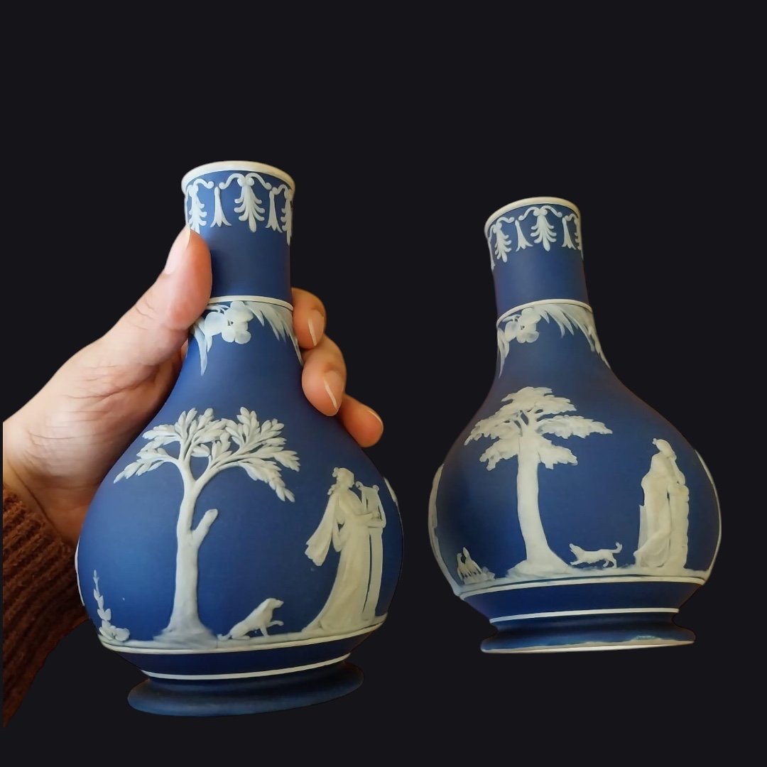 Pair Of Wedgwood Porcelain Vases, Late 19th Century