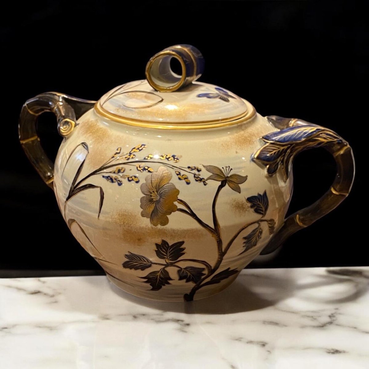 Keller And Guérin Tea Set - Lunéville Earthenware, Late 19th Century-photo-4