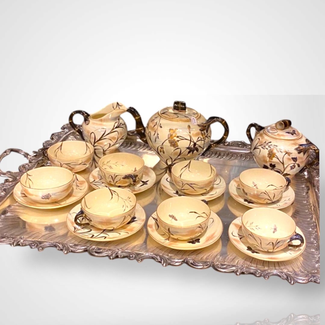 Keller And Guérin Tea Set - Lunéville Earthenware, Late 19th Century