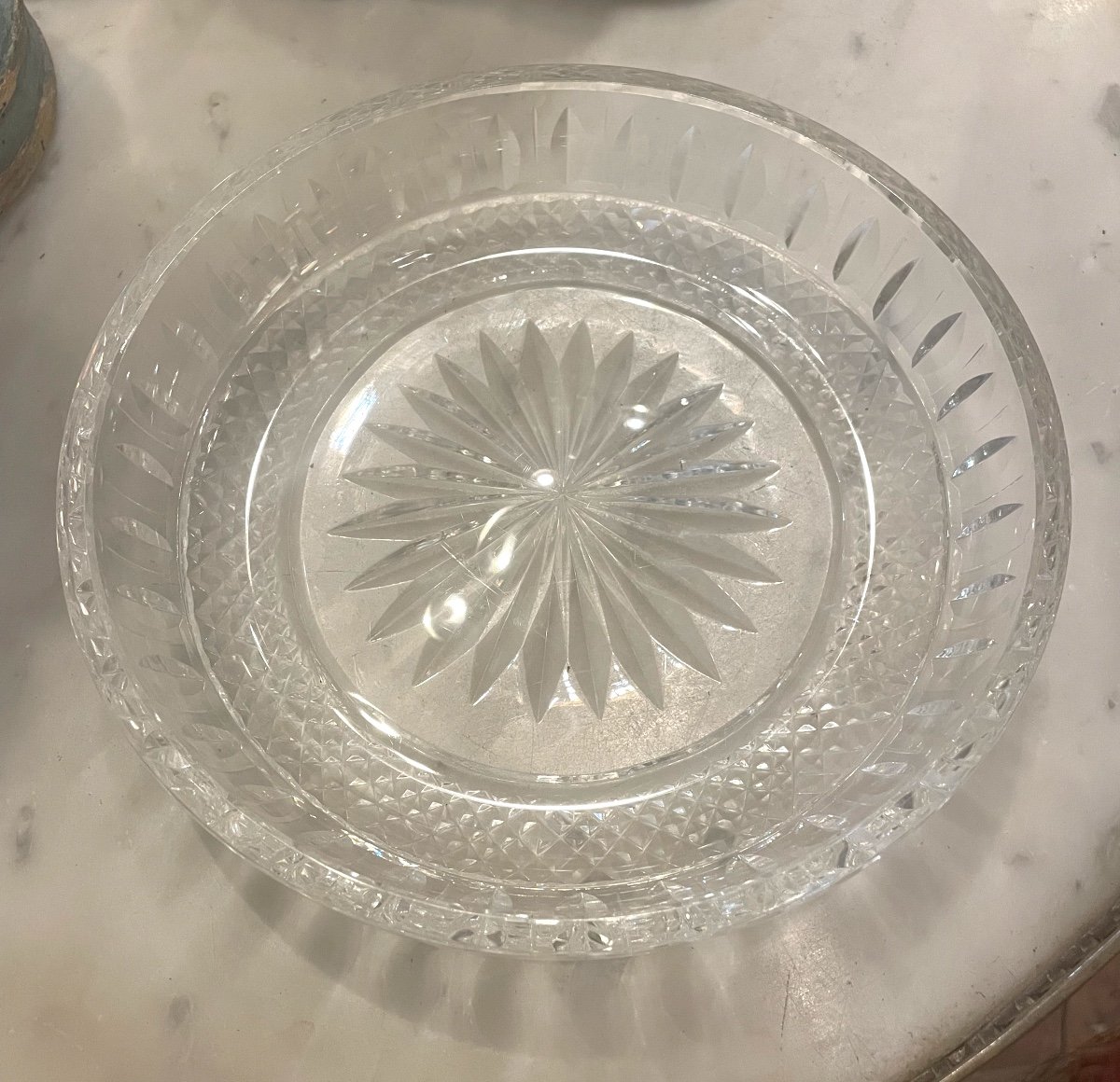 Magnificent Chiseled Crystal Dish