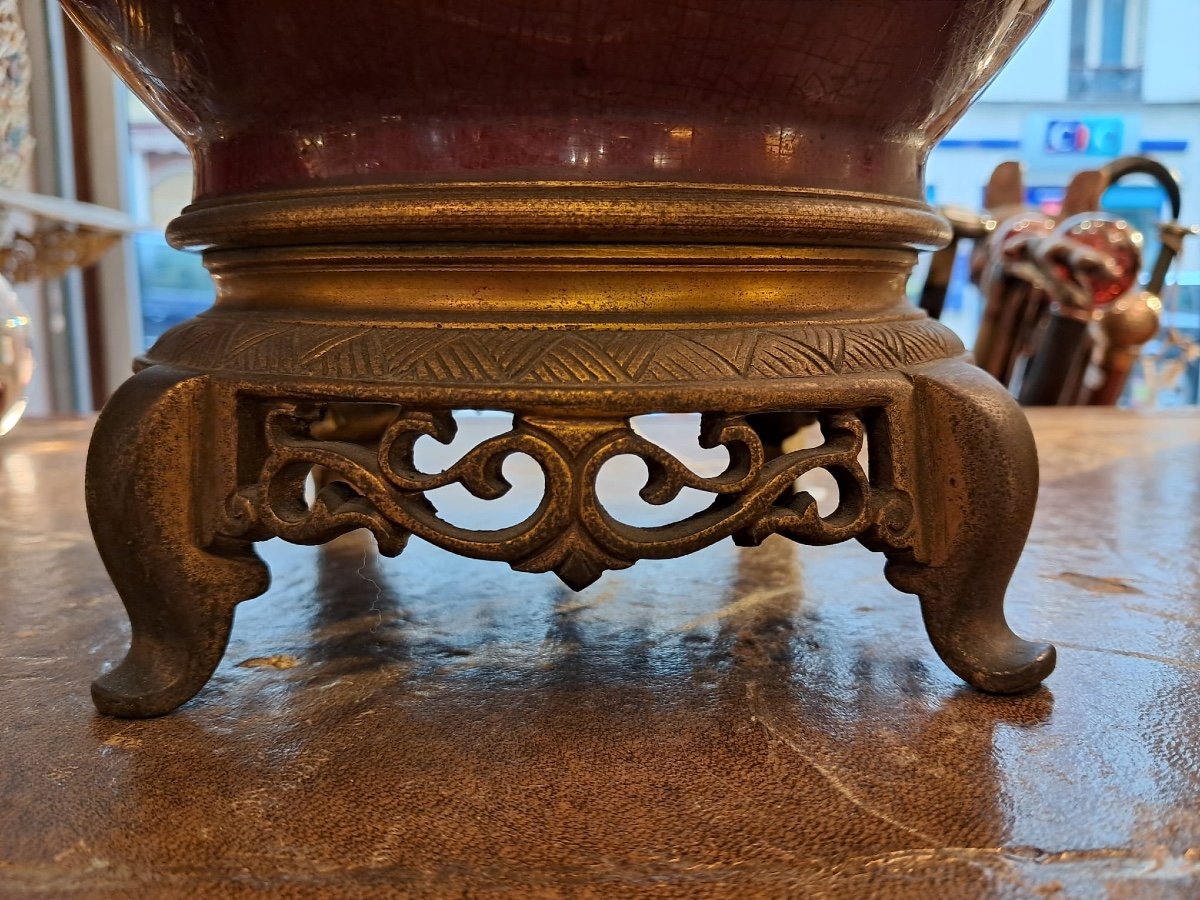 Edouard Enot, Paire de vases en céramique avec monture en bronze, seconde moitié du XIXe-photo-3