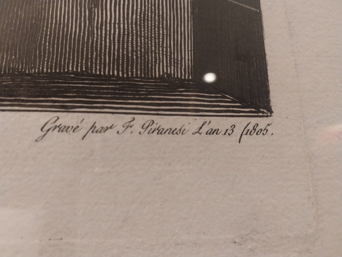 Lithographie, vue intérieure du tepidarium d’après Piranesi, XIXe-photo-2