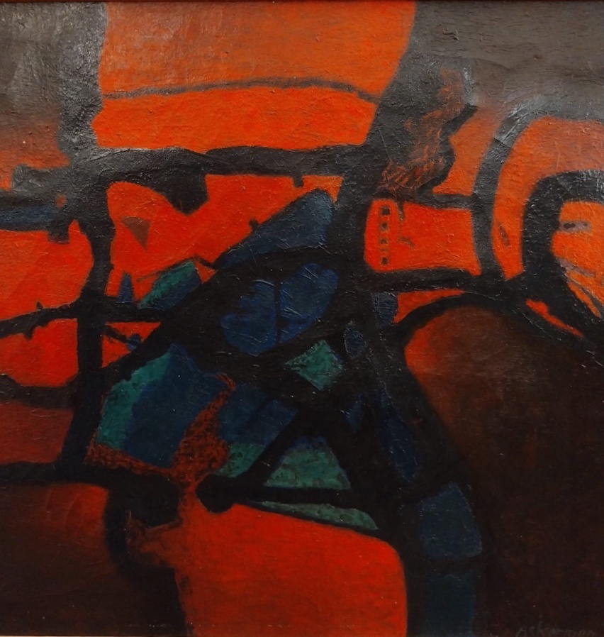 Paul Ackerman (1908-1981), huile sur toile, composition abstraite, 1968.-photo-5