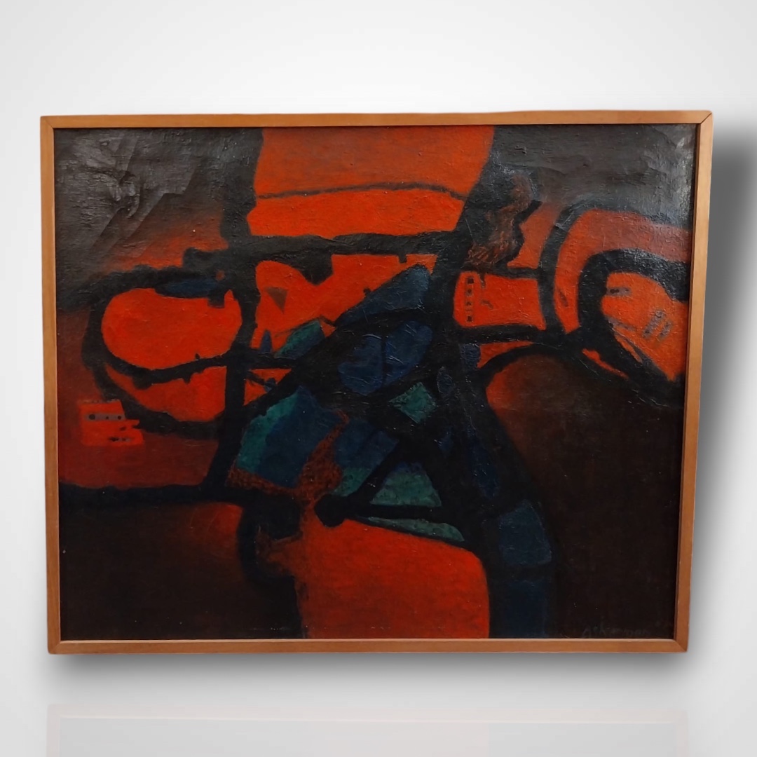 Paul Ackerman (1908-1981), Oil On Canvas, Abstract Composition, 1968.