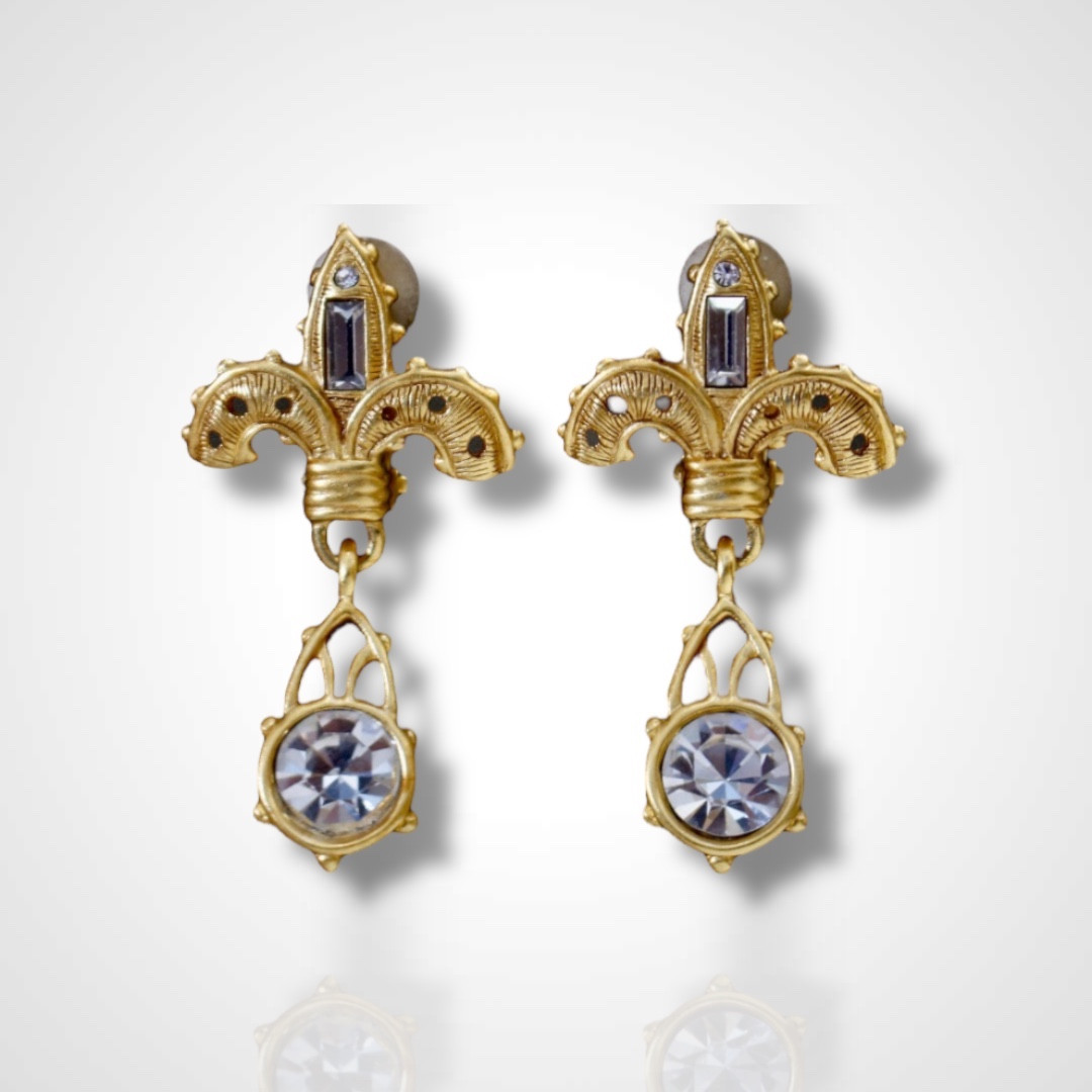 Boucles D’oreilles Vintage Fleur De Lys – Karl Lagerfeld